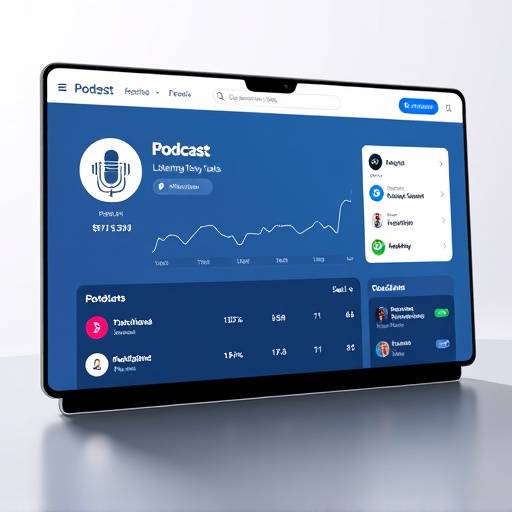 Un'interfaccia di una piattaforma di hosting podcast che mostra le statistiche di ascolto