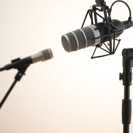 Un microfono professionale da studio, pronto per la registrazione